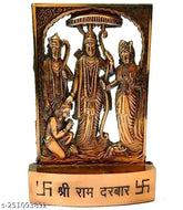 Handcrafted Brass Ram Darbar statue, 11cm x 7cm x 4cm, Lord Ram, Goddess Sita with Lakshman and Hanuman, ideal for home, workplace or gift
